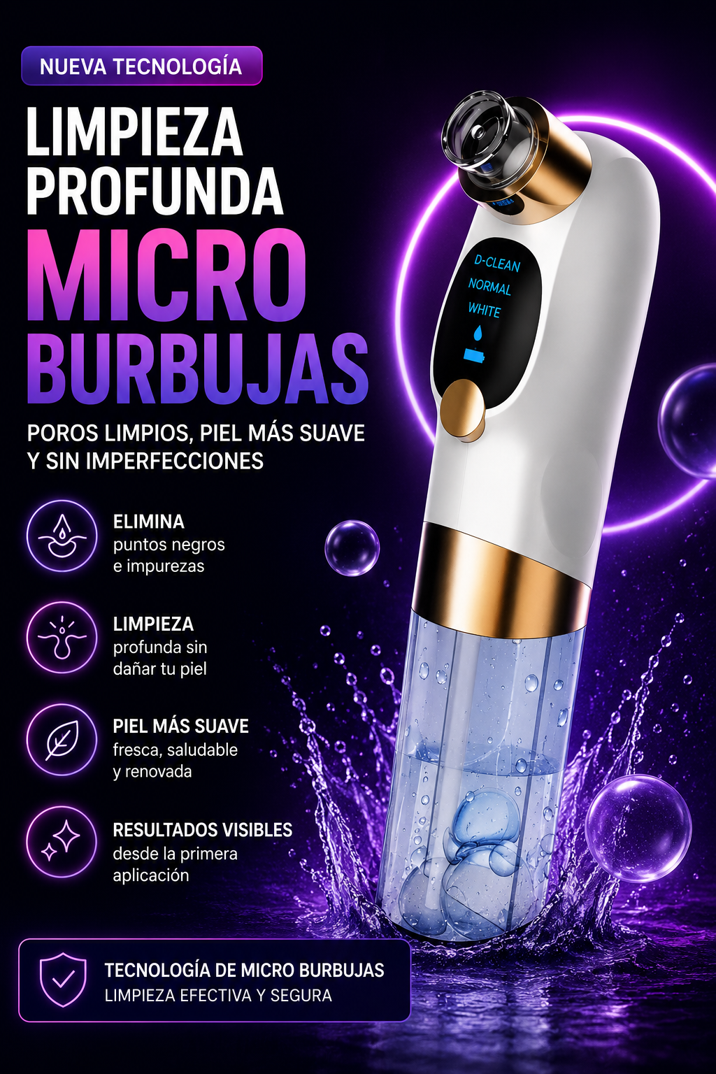 D-CLEAN MICRO BUBBLE (EXTRACTOR DE PUNTOS NEGROS)