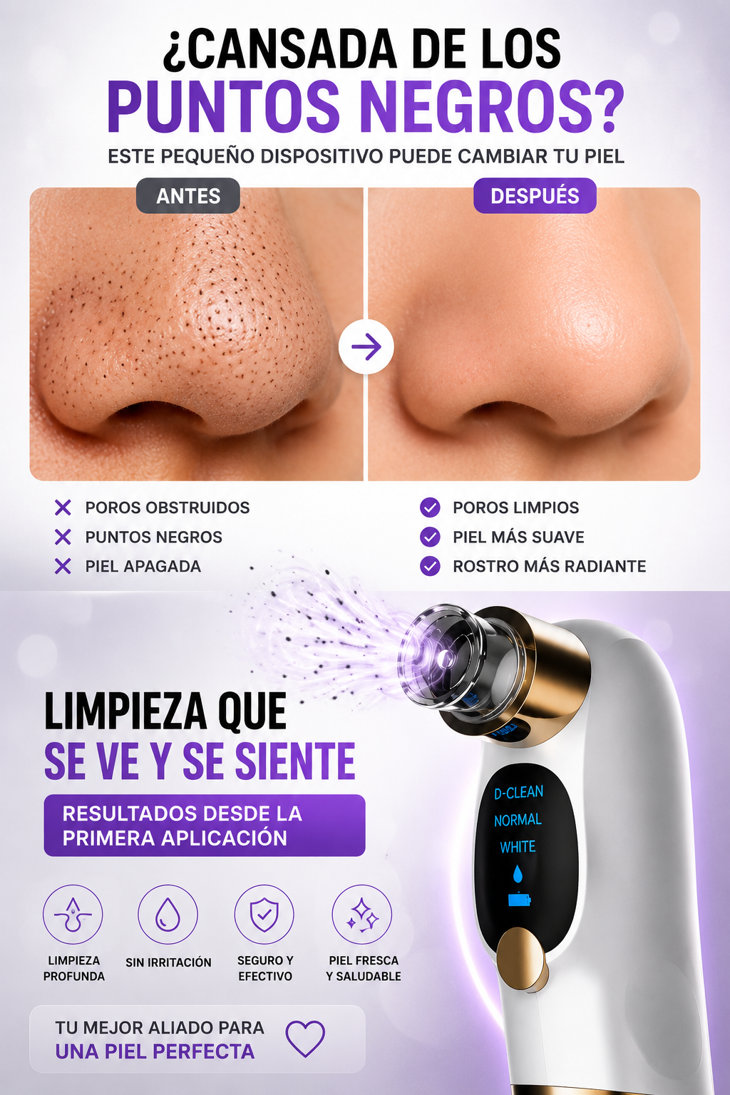 D-CLEAN MICRO BUBBLE (EXTRACTOR DE PUNTOS NEGROS)